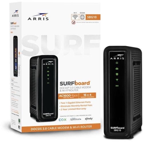  ARRIS SURFboard SBG10 AC1600 Wireless Dual-Band DOCSIS 3.0 Cable Modem Router