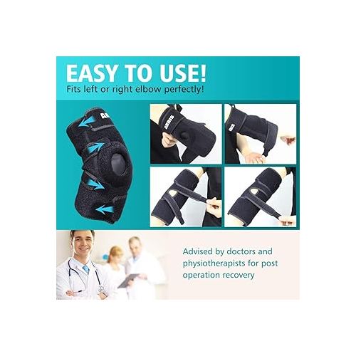  ARRIS Elbow Ice Pack Wrap for Tendonitis and Tennis Elbow, Elbow Brace Ice Wrap with Cold Compress, Arm Ice Sleeve for Tennis Elbow Relief, Golfers Elbow and Sport Injuries