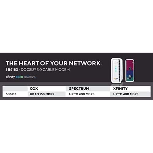  [아마존베스트]ARRIS SURFboard SB6183 DOCSIS 3.0 Cable Modem, Approved for Cox, Spectrum, Xfinity & others (White)