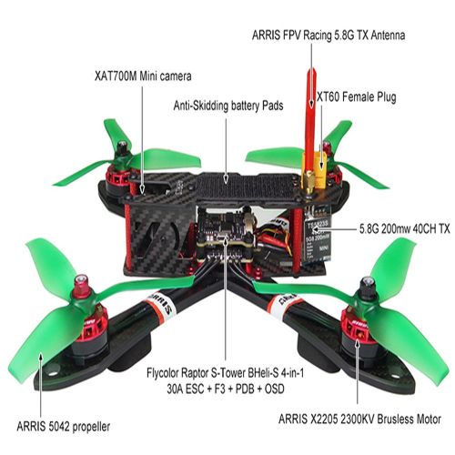  ARRIS X220 220mm RC Quadcopter FPV Racing Drone ARF w X2205 Motor HS1177 FPV Camera (Stardard Version)