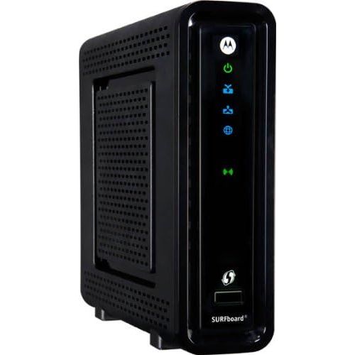  ARRIS SURFboard SBG6580 DOCSIS 3.0 Cable Modem Wi-Fi N300 2.4Ghz + N300 5GHz Dual Band Router - Retail Packaging Black (570763-006-00)