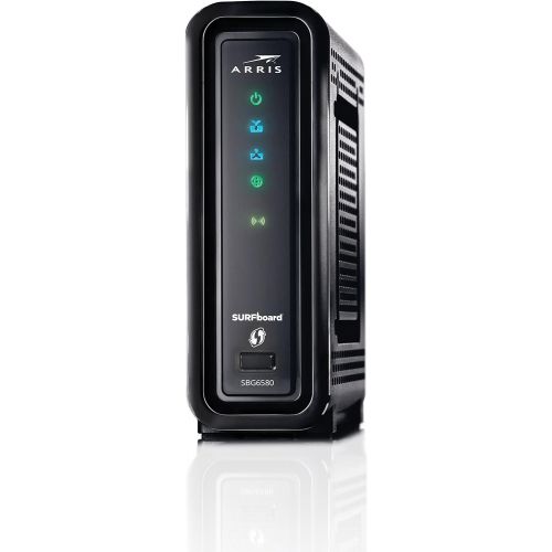  ARRIS SURFboard SBG6580 DOCSIS 3.0 Cable Modem Wi-Fi N300 2.4Ghz + N300 5GHz Dual Band Router - Retail Packaging Black (570763-006-00)