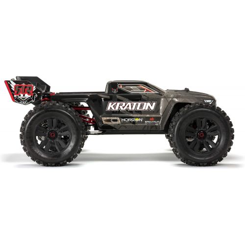  ARRMA 1/8 KRATON 4WD Extreme Bash Roller Speed Monster RC Truck, Black, ARA106053