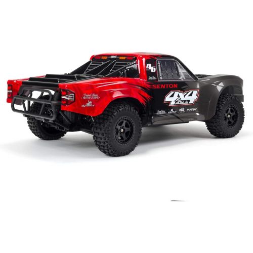  ARRMA 1/10 SENTON 4X4 V3 MEGA 550 Brushed Short Course RC Truck RTR (Transmitter, Receiver, NiMH Battery and Charger Included), Red, ARA4203V3T1