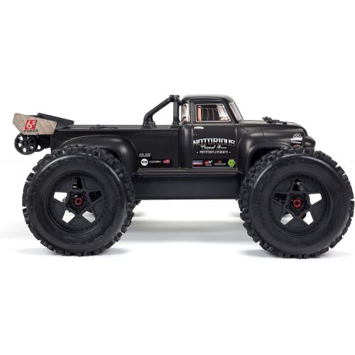  ARRMA 1/8 Notorious 6S V5 4WD BLX Stunt RC Truck with Spektrum Firma RTR (Transmitter and Receiver Included, Batteries and Charger Required), Black, ARA8611V5T1