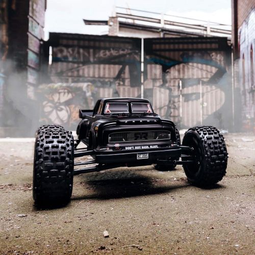  ARRMA 1/8 Notorious 6S V5 4WD BLX Stunt RC Truck with Spektrum Firma RTR (Transmitter and Receiver Included, Batteries and Charger Required), Black, ARA8611V5T1