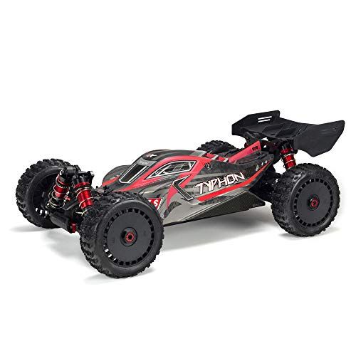  ARRMA RC Car 1/8 Typhon 6S V5 4WD BLX Buggy with Spektrum Firma RTR (Ready-to-Run), Black and Red, ARA8606V5