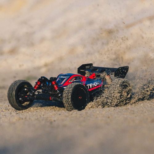  ARRMA RC Car 1/8 Typhon 6S V5 4WD BLX Buggy with Spektrum Firma RTR (Ready-to-Run), Black and Red, ARA8606V5