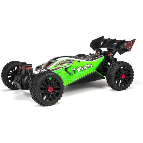  ARRMA 1/10 Typhon 4X4 V3 MEGA 550 Brushed Buggy RC Truck RTR (Transmitter, Receiver, NiMH Battery and Charger Included), Green, ARA4206V3