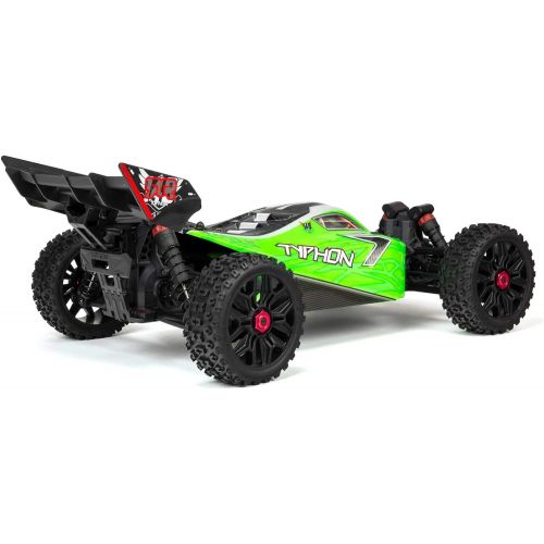  ARRMA 1/10 Typhon 4X4 V3 MEGA 550 Brushed Buggy RC Truck RTR (Transmitter, Receiver, NiMH Battery and Charger Included), Green, ARA4206V3