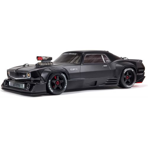  ARRMA 1/7 Felony 6S BLX Street Bash All-Road Muscle Car RTR (Ready-to-Run Transmitter and Receiver Included, Batteries and Charger Required), Black, ARA7617V2T1