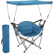 ARROWHEAD OUTDOOR Portable Folding Swinging Hammock Camping Chair, Removable Canopy, Perfect for Stargazing, Cup Holder, Storage Pouch, Carrying Bag Included, Supports up to 300lbs, USA-Based Support