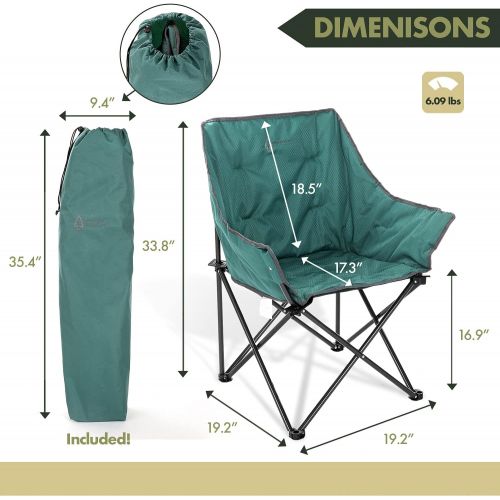  Arrowhead Outdoor Portable Folding Camping Quad Bucket Chair, Compact, Heavy-Duty, Steel Frame, Supports up to 250lbs