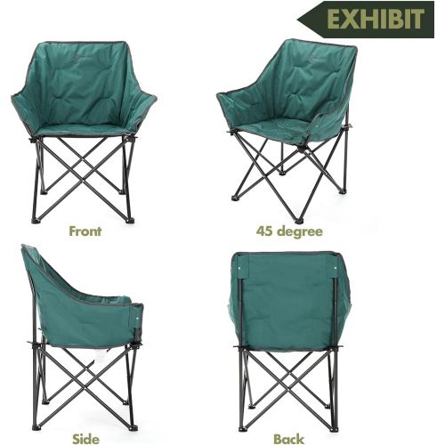  Arrowhead Outdoor Portable Folding Camping Quad Bucket Chair, Compact, Heavy-Duty, Steel Frame, Supports up to 250lbs