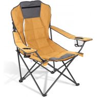 ARROWHEAD OUTDOOR Portable Folding Hybrid 2-in1 Camping Chair, Adjustable Vent & Padding, Cup Holder & Storage Pouch, Heavy-Duty, Oversize, Supports 300lbs, Includes Bag, USA-Based