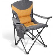 ARROWHEAD OUTDOOR Portable Folding Camping Quad Chair w/Added Ultra-Comfortable Padding, Cup-Holder, Heavy-Duty Carrying Bag, Padded Armrests, Supports up to 330lbs, USA-Based Supp