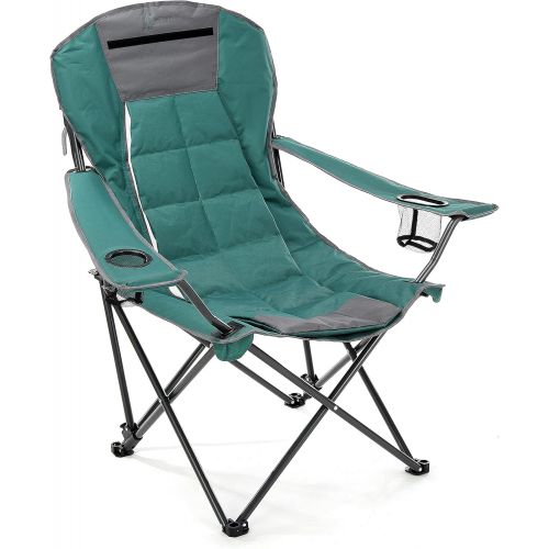  ARROWHEAD OUTDOOR Portable Folding Hybrid 2-in1 Camping Chair, Adjustable Recline, Vent, Padding, Cup Holder & Storage Pouch, Heavy-Duty, Oversize, Supports 300lbs, Includes Bag, U
