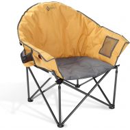 ARROWHEAD OUTDOOR Oversized Heavy-Duty Club Folding Camping Chair w/External Pocket, Cup Holder, Portable, Padded, Moon, Round, Saucer, Supports 330lbs, Carrying Bag, USA-Based Sup