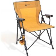 ARROWHEAD OUTDOOR Portable Solid Hard-Arm High-Back Folding Camping Quad Chair, Heavy-Duty Carrying Bag, Cup Holder Included w/Side Pouch, Supports up to 300lbs, USA-Based Support