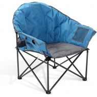 ARROWHEAD OUTDOOR Oversized Heavy-Duty Club Folding Camping Chair w/External Pocket, Cup Holder, Portable, Padded, Moon, Round, Saucer, Supports 330lbs, Carrying Bag, USA-Based Sup