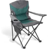 ARROWHEAD OUTDOOR Portable Folding Camping Quad Chair w/Added Ultra-Comfortable Padding, Cup-Holder, Heavy-Duty Carrying Bag, Padded Armrests, Supports up to 330lbs, USA-Based Supp