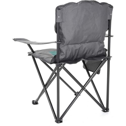  ARROWHEAD OUTDOOR Portable Folding Camping Quad Chair w/Added Ultra-Comfortable Padding, Cup-Holder, Heavy-Duty Carrying Bag, Padded Armrests, Supports up to 330lbs, USA-Based Supp