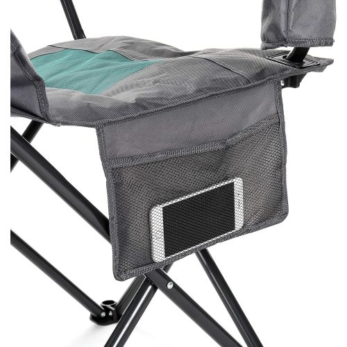  ARROWHEAD OUTDOOR Portable Folding Camping Quad Chair w/Added Ultra-Comfortable Padding, Cup-Holder, Heavy-Duty Carrying Bag, Padded Armrests, Supports up to 330lbs, USA-Based Supp
