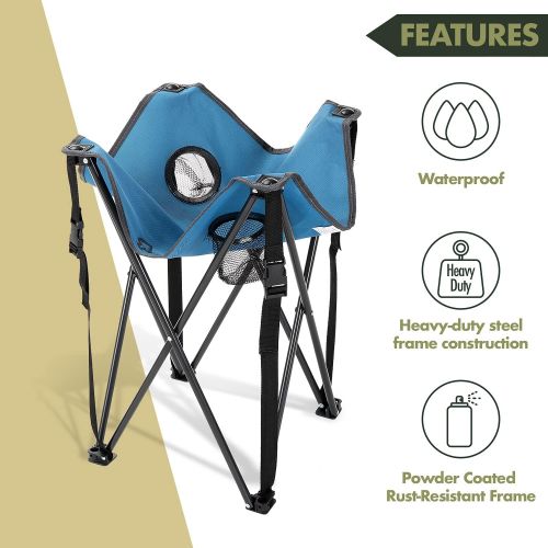  ARROWHEAD OUTDOOR Heavy-Duty Portable Camping Folding Table, 2 Cup Holders, Compact, Square, Carrying Case Included, Steel Frame, High-Grade 600D Canvas, USA-Based Support