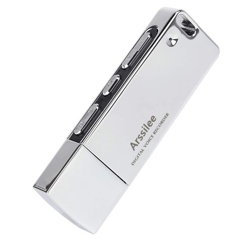  ARSSILEE Arssilee Voice Recorder Mini Voice Recorder 16GB USB Flash Drive 192 Hours Capacity Dictaphone Voice Recorder with Dual USB Connector & MP3 Player Digital Sound Recorder for Lectur