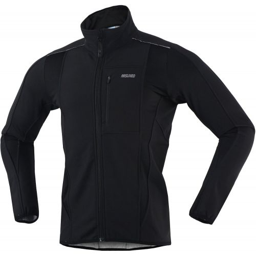  ARSUXEO Winter Warm UP Thermal Softshell Cycling Jacket Windproof Waterproof 15-k