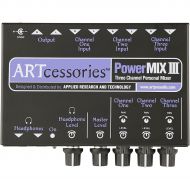 ART},description:The ART PowerMIX III - 3 Channel Personal Mixer connects 3 signals from any source to a recorder. Monostereo signals come in through 3 input channels, and are mix