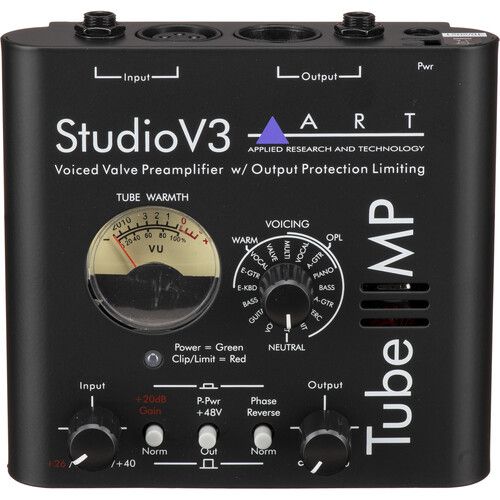  ART Tube MP Studio V3 Single Channel Tube Microphone Preamp with V3 Preset Technology and Output Protection Limiter