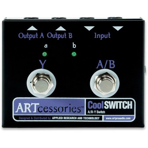  ART COOLSWITCH - A/B-Y Switcher with LED's allows switching of Source Signal between 2 Amplifiers or 2 Sources to an Amplifier