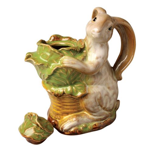  ART & ARTIFACT Art & Artifact Rabbit with Cabbage Decorative Teapot - Collectible Porcelain Kettle - Holds 18 Ounces