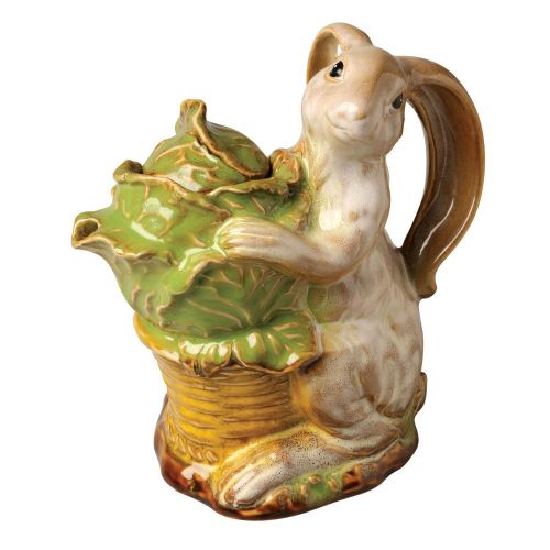  ART & ARTIFACT Art & Artifact Rabbit with Cabbage Decorative Teapot - Collectible Porcelain Kettle - Holds 18 Ounces