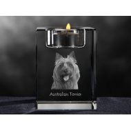 ARTDOGshop Australian terrier, crystal candlestick with dog, souvenir, decoration, limited edition, Collection