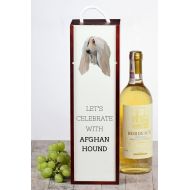 /ARTDOGshop Let’s celebrate with Afghan Hound. A wine box with the geometric dog