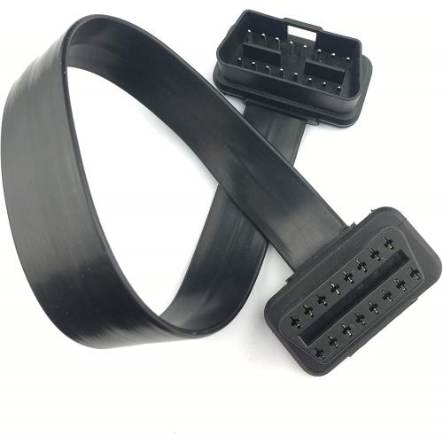  ARTECKIN Full 16pin Pass Through OBD II OBD2 Extension Cable Flat Ribbon Cable with Angled connectors 30cm/1ft 16pin