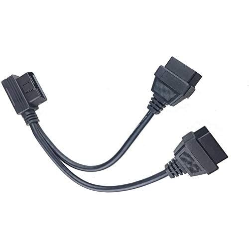  Arteckin Right Angle OBD2 Splitter Y Cable Male Splitter to 2 Female Extension Cable 1ft Feet 30cm/12 (1male to 2 Female) 24AWG