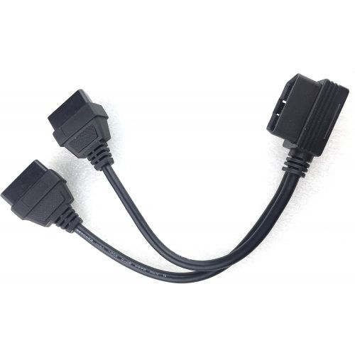 Arteckin Right Angle OBD2 Splitter Y Cable Male Splitter to 2 Female Extension Cable 1ft Feet 30cm/12 (1male to 2 Female) 24AWG
