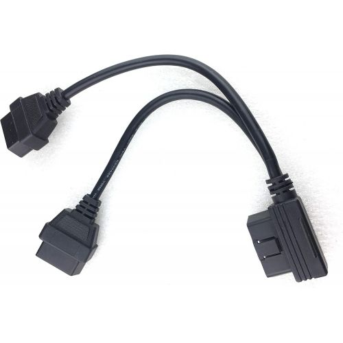  Arteckin Right Angle OBD2 Splitter Y Cable Male Splitter to 2 Female Extension Cable 1ft Feet 30cm/12 (1male to 2 Female) 24AWG