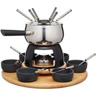 [아마존베스트]Kitchen Craft Master Class Artesa Party Fondue Set for 6 People in E / S Ceramic Wood