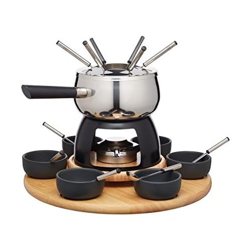  [아마존베스트]Kitchen Craft Master Class Artesa Party Fondue Set for 6 People in E / S Ceramic Wood