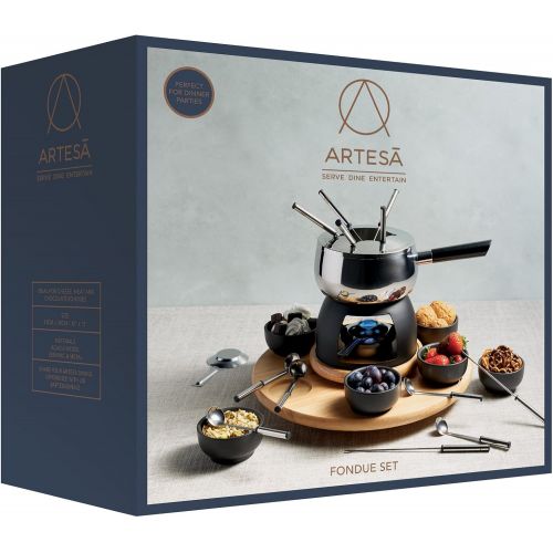  [아마존베스트]Kitchen Craft Master Class Artesa Party Fondue Set for 6 People in E / S Ceramic Wood