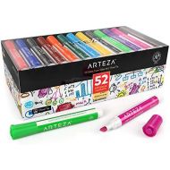 [아마존 핫딜] [아마존핫딜]ARTEZA Dry Erase Markers, Bulk Pack of 52 (with Chisel Tip), 12 Assorted Colors with Low-Odor Ink, Whiteboard Pens are perfect for School, Office, or Home