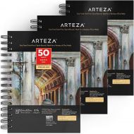 [아마존핫딜][아마존 핫딜] ARTEZA Arteza Gray Sketch Pad 5.5x8.5”, Pack of 3, 150 Sheets (81 lb/120gsm), Spiral Bound Artist Sketchbook, 50 Sheets Each, Durable Acid-Free Drawing Paper, Ideal for Kids & Adults