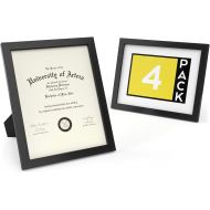 [아마존핫딜][아마존 핫딜] ARTEZA Document Frame 8.5 x 11 Award Plaque 4 Pack  Real Glass Front  Solid Wood Finish  Mounting Hooks for Certificate Display