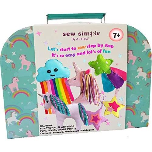  [아마존베스트]ARTIKA Sewing KIT for Kids, DIY Craft for Girls, The Most Wide-Ranging Kids Sewing Kit Kids Sewing Supplies, Includes a Booklet of Cutting Stencil Shapes for The First Step in Sewing. (Un