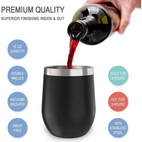  [아마존베스트]ARTSUN Quarantine Birthday Gifts,2021 Funny Novelty Wine glass Personalized Present for Women, Men, Coworkers, Friends - Vacuum Insulated Tumbler 12oz Black