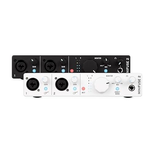  Arturia - MiniFuse 2 - Compact USB Audio & MIDI Interface with Creative Software for Recording, Production, Podcasting, Guitar - White